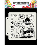 Cirkelsjabloon - Hobbysjabloon - Mask Art Sjabloon - Grunge Clock - 15x16cm - Dutch Doobadoo