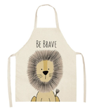 Schort - Keukenschort - Schort voor koken - Kinderen - Canvas - Leeuw - Be Brave - 38x47cm