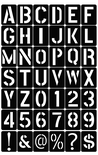 Lettersjablonen - Sjabloon met letters, abc, alfabet, cijfers, symbolen, tekens - Scrapbook - Muurschilderen - Stempelen - Embossing - 10x7,6cm - 42 stuks -