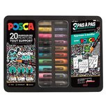 Opberkoffer Posca Markers - Posca koffer - Doodle Art - 32x24cm - 20 pennen