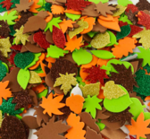3D Eva Foam Stickers - Bladeren - Herfst - Figuren puzzelen met vilt - Zelfklevend - Kleurrijk - 50 stukjes