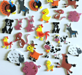 3D Eva Foam Stickers - Dieren - Koe, Geit, Paard, Varken, Schaap - Zelfklevend - Kleurrijk - 24 stukjes
