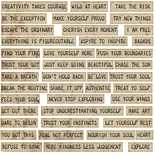Scrapbook stickers - Quotes - Bruin - Kraft - Vintage - 4-8cm - 42 stuks