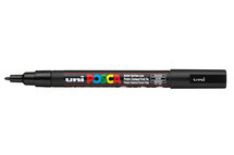 Krijtstift - Chalkmarker - Universele Marker - Uni Posca Marker - 24 zwart - PC-3M - 0,9mm - 1,3mm - 1 stuk