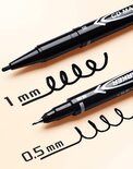 Dubbelstift en Fineliner - Twin Tip Pennen - Fineliner 0,5mm & Stiftpunt 1mm - Zwart - 2 stuks