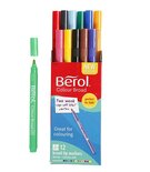 Berol - Stiften - Kleurstiften - Waterbasis - Kinderen - Diverse Kleuren - Lijndikte: 1-1,7mm - 12 stuks
