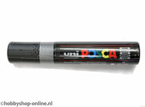 Stift - Extra Large Stift - Zilver Metallic - Papier, Karton, Metaal, Plastic, Hout - Lijndikte 15mm - Posca - 1 stuk