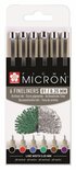 Finelinerset - Waterbestendige Fineliners - Tekenset Voor Schetsen - Ontwerpen - Handlettering - Inktpennen - Precisie Fineliners - Tekenset - Sakura - Set Van 6 Stuks