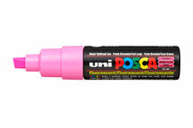 Krijtstift - Chalkmarker - Universele Marker - Uni Posca Marker - Fluoriserend Rose - PC-8K - 8mm - Beitelpunt - Large - 1 stuk