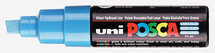 Krijtstift - Chalkmarker - Universele Marker - Uni Posca Marker - Lichtblauw - PC-8K - 8mm - Beitelpunt - Large - 1 stuk