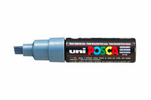 Krijtstift - Chalkmarker - Universele Marker - Uni Posca Marker - Lei Grijs - PC-8K - 8mm - Beitelpunt - Large - 1 stuk