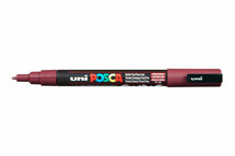 Krijtstift - Chalkmarker - Universele Marker - Uni Posca Marker - 60 wijnrood - PC-3M - 0,9mm - 1,3mm - 1 stuk