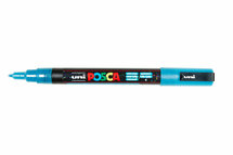 Krijtstift - Chalkmarker - Universele Marker - Uni Posca Marker - 8 Lichtblauw Glitter - PC-3ML - 0,9mm - 1,3mm - 1 stuk