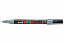 Krijtstift - Chalkmarker - Universele Marker - Uni Posca Marker - 37 grijs - PC-3M - 0,9mm - 1,3mm - 1 stuk