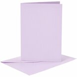 Kaarten En Enveloppen - Kaartenset - Dubbelzijdige Kaarten - DIY - Kaarten Maken - Lichtpaars - 10,5x15 cm - 210 Grams - Envelop: 11,5x16,5 cm - 6 Sets