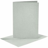 Kaarten En Enveloppen - Kaartenset - Dubbelzijdige Kaarten - DIY - Kaarten Maken - Zilver - 10,5x15 cm - 210 Grams - Envelop: 11,5x16,5 cm - 4 Sets