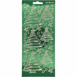 Stickers Goud - Kerstboom Stickervel - Zelfklevende Stickers Voor DIY Kaarten, Kerstdecoratie & Scrapbooking - 10x23 cm - 1 Vel