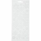 Stickers Wit - Sneeuwvlokken Stickers - Winter Thema Plakstickers - Zelfklevende Stickervellen Voor Kerst & Scrapbooking - 10x23 cm