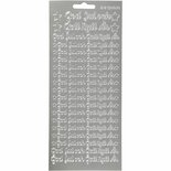 Stickers Zilver God Jul & Gott Nytt Ã…r - Scandinavische Kerststickers Voor DIY, Kaarten & Scrapbooking - Zelfklevende Stickers - 10x23 cm - 1 Vel