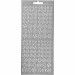 Stickers Zilver Sneeuwvlokken - Feestelijke Zelfklevende Winterstickers - DIY Kaarten & Scrapbooking Plakstickers - 10x23 cm - 1 Vel