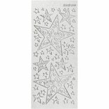 Stickers Zilver - Sterren Stickervel - Zelfklevende Decoratieve Stickers - DIY Kaarten Maken & Scrapbooking - 10x23 cm