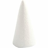 Piepschuim Kegel - Kegelvormig Figuur - Styropor Kegels - Kegelvorm Piepschuim - Puntvorm Voor Decoratie, Knutselen En Versieren - Kerstboom Vorm - Wit - Hoogte: 11cm - Dia: 5,5cm - 5 Stuks