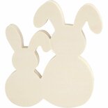 Konijnen - Houten Konijn Figuren - DIY Konijnen Decoratie - Blank Hout Konijnen - 17x16 cm - Set van 2 Stuks