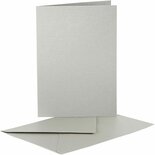 Kaarten En Enveloppen - Kaartenset - Dubbelzijdige Kaarten - DIY - Kaarten Maken - Zilverkleurig Parelmoer - A6 - Kaart: 10,5x15 cm - 230 Grams - Envelop: 11,5x16,5 cm - 10 Sets