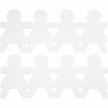 Meisjes van karton, wit, H: 12 cm, L: 45 cm, 230 gr, 16 stuk/ 1 doos