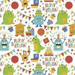 Inpakpapier, vrolijke kleuren, Verjaardag, B: 50 cm, 80 gr, 100 m/ 1 rol