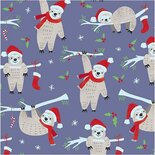 Inpakpapier - Paars - Luiaard Print - 50 cm Breed - 80 gr - 100 m Rol - Kwalitatief Cadeaupapier voor Creatieve Verpakkingen