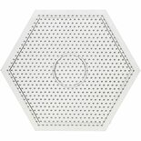 Onderplaat Strijkkralen - Grote Zeskant - 15x15 cm - 10 Stuks - Basisplaat Voor Medium Strijkkralen - Geschikt Voor Kinderen & Hobbyisten - Duurzaam & Herbruikbaar - Transparant Wit