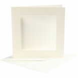 Passepartout Kaarten - Off-White - Decoratieve Kaarten - DIY Hobby Kaarten Voor Projecten - Formaat 12,5x12,5cm - Envelop 13,5x13,5cm - Set Van 10
