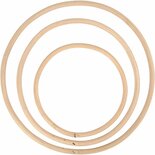 Ringen - Onbewerkte Bamboe Ringen - Decoratie Objecten - Naturel - Diameters: 15,3+20,3+25,5 cm - 3 Stuks