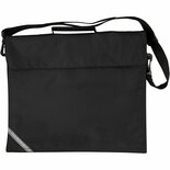 Schooltas - Polyester Tas - Zwart - 36x31 cm - 6cm Diepte - Waterbestendig - Reflecterend