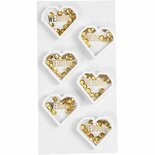 Shaker Stickers - Winter & Kerst Thema - Witte 3D Stickers - Bewegende Zelfklevende Stickers - Perfect Voor Scrapbooking, DIY, Knutselen & Feestelijke Wenskaarten - Luxe Glitter Effect - 32x38 mm - 6