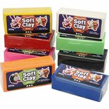 Soft Clay - Niet Drogende Klei - DIY Kleien In Diverse Kleuren - Formaat 13x6x4 cm - Gewicht 500gr - Set van 8 stuks - Modelleringsklei - Speelklei - Kunst Klei