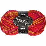 Sokkengaren Rood/Oranje - Hoge Kwaliteit Wolmix - Garen Voor DIY Sokken & Warme Handwerkprojecten - Slijtvast & Comfortabel - 75% Wol - 25% Nylon - 200m - 50gr Bol