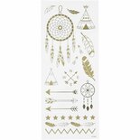 Stickers Goud - Muziek Stickers - Gouden Lier Stickervellen - Zelfklevende DIY Versiering - Knutselen & Scrapbooking - 10x23 cm