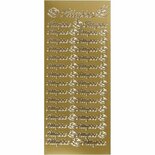 Stickers Goud - Gouden Tillykke Stickers - Zelfklevende Feestelijke Stickervellen - DIY Decoratie - Scrapbooking & Versiering - 10x23 cm