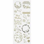 Stickers Goud - Vogels Stickers - Gouden Plakstickers - Zelfklevende Foliestickers - DIY Decoratie - Kaarten Maken - Scrapbooking - 10x24 cm