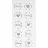 Stickers Goud - Bruiloft Stickers - Zelfklevende Harten & Ringen Stickervellen - Decoratieve DIY Plakstickers - Kaarten Maken - Scrapbooking - 10x23 cm