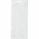 Stickers Wit - Bloemen Stickers - Zelfklevende Bloemen Thema Stickervellen - DIY Versiering - Kaarten Maken & Scrapbooking - 10x23 cm