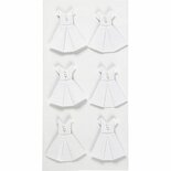 Stickers Wit - Jurk Stickers - Zelfklevende Plakstickers - DIY Thema Stickervellen - Feestdecoratie & Scrapbooking - 35x31 mm - 6 Stuks
