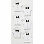 Stickers Wit - Overhemd Stickers - Zelfklevende Stickervellen Voor Mannen Thema - DIY Feestdecoratie - Scrapbooking & Versiering - 33x35 mm - 6 Stuks