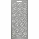 Stickers Zilver - Bladeren Stickers - Botanische Plakstickers - Zelfklevende Stickervellen Voor Scrapbooking & Decoratie - 10x23 cm