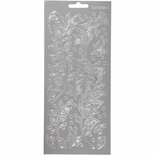 Stickers Zilver - Bladeren Stickers - Zelfklevende Botanische Stickervellen - DIY Feestelijke Versiering & Scrapbooking - 10x23 cm
