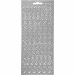 Stickers Zilver - Cijfers Stickers - Zelfklevende Getallen Stickervellen - DIY Decoratie Voor Scrapbooking & Kaarten Maken - 10x23 cm
