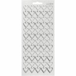 Stickers Zilver - Harten Stickers - Romantische Zelfklevende Stickervellen - DIY Kaarten Maken & Scrapbooking Decoratie - 10x23 cm