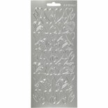 Stickers Zilver - Harten Stickers - Zelfklevende Plakstickers Met Romantisch Thema - DIY Decoratie Voor Scrapbooking & Hobbyprojecten - 10x23 cm